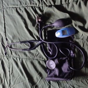 Blood pressure cuff ,stethoscope and thermometer all have been used great shape